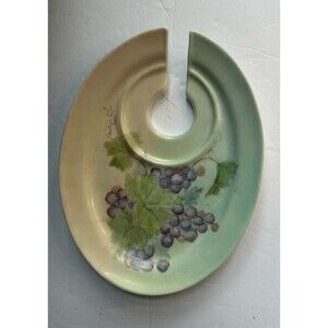 Vintage set of 6 hand painted snack and glass plates